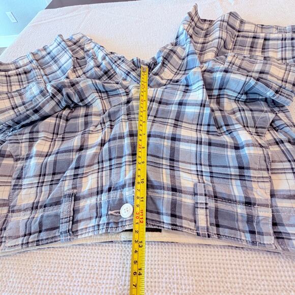 Old Navy Plaid Flat-Front Shorts Men’s 33 Blue white Cotton - Picture 8 of 9
